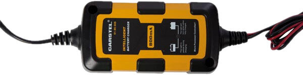 acculader 6 x 12 cm 12V 110-240VAC zwart/geel