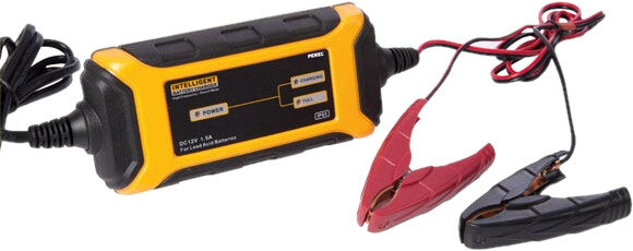 acculader 7,2 x 14,7 cm 12V 220-240VAC zwart/geel