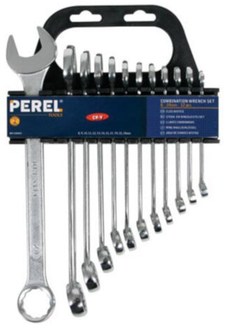 steek- en ringsleutel set 8-24 mm chroom zilver 12-delig