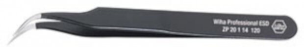 precisiepincet Professional ESD 120 mm RVS zwart