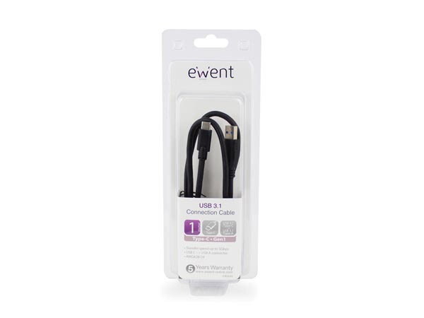 usb-kabel 3.1 Type C-A koper zwart