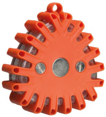 flitslicht led 11,2 x 10,2 cm rubber oranje/zilver