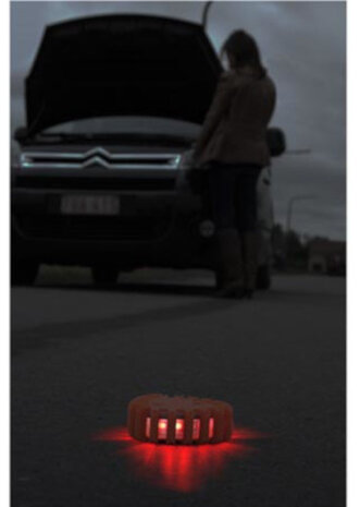 flitslicht led 11,2 x 10,2 cm rubber oranje/zilver