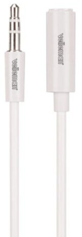 audiokabel 3.5 mm 1 meter nikkel/ABS wit