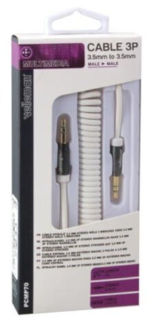 audiokabel 3.5 mm 2 meter polyurethaan wit