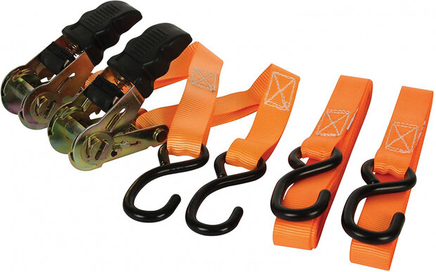 spandband met ratel 25 mm 5 meter 500 kg oranje 2 stuks