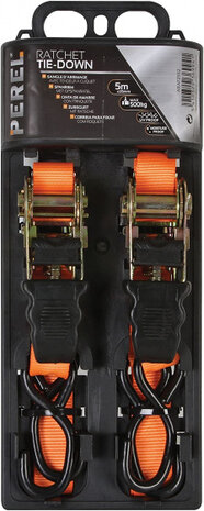 spandband met ratel 25 mm 5 meter 500 kg oranje 2 stuks