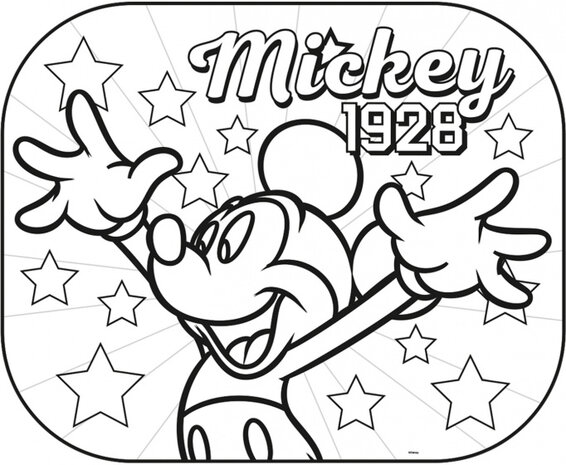 zonnescherm Draw Mickey junior 36 x 45 cm 2 stuks