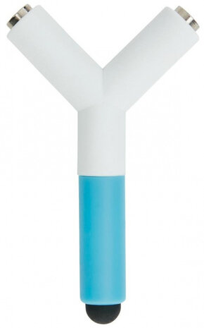 audiosplitter 3.5 mm jack ABS blauw/wit