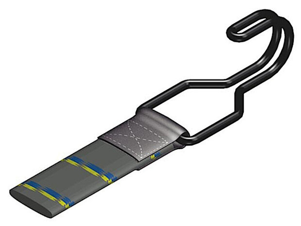 bagagebinder elastisch 60 x 2 cm rubber/RVS zwart