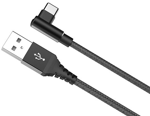 datakabel USB-C L connector 100 cm zwart