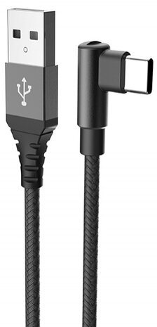datakabel USB-C L connector 100 cm zwart