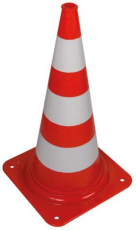 afbakeningskegel 75 cm PVC rood/wit