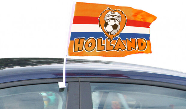 autovlag Oranje leeuw 30 x 45 cm polyester oranje