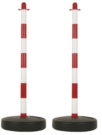 paal signalisatieketting 90 x 30 cm PP rood/wit 2 stuks