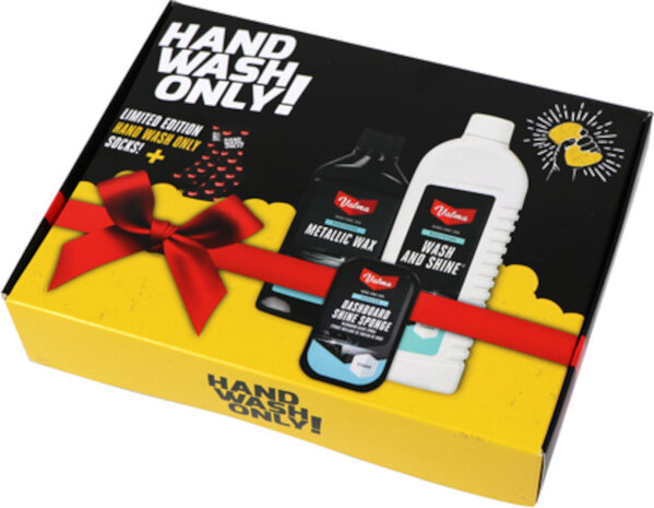 schoonmaakset Hand Wash Only zwart/geel/wit 4-delig