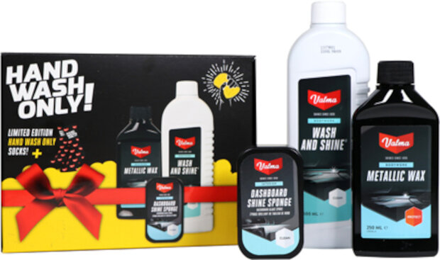 schoonmaakset Hand Wash Only zwart/geel/wit 4-delig