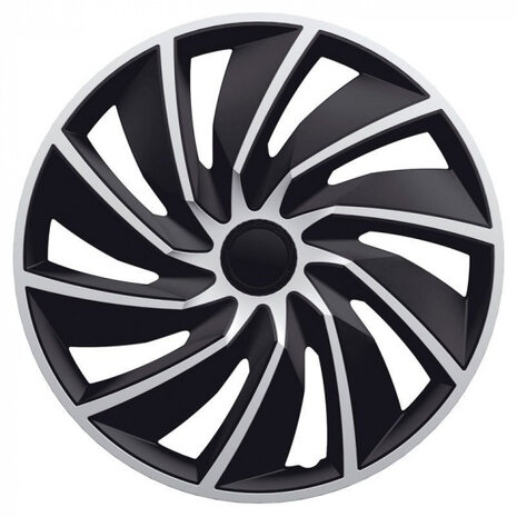 wieldoppenset Turbo 17-inch ABS zilver/zwart 4 stuks