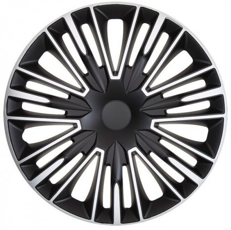 wieldoppenset Jerez 14 inch ABS zilver/zwart 4 stuks