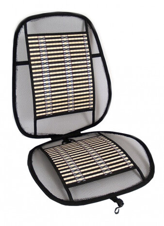 rugsteun 105 x 47 cm polyester/bamboe zwart/naturel