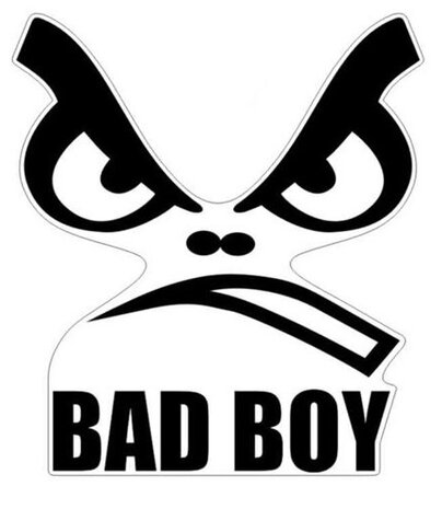 autosticker Bad Boy 7,5 x 8,5 cm vinyl zwart