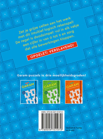 puzzelboek Garam niveau 1 blauw