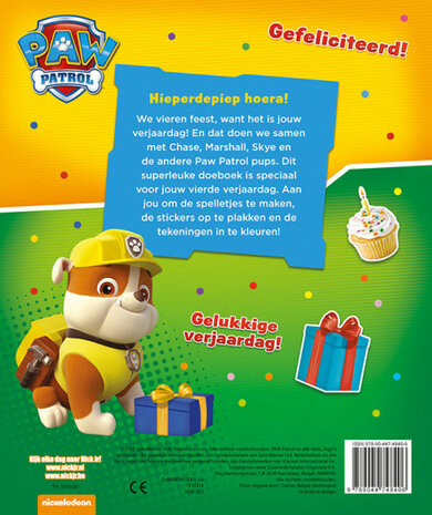 Paw Patrol Hoera, 4 jaar! Verjaardagsboek