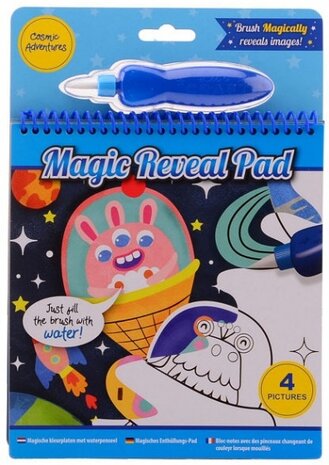 magisch tekenblok met waterkwast blauw 25,5 cm