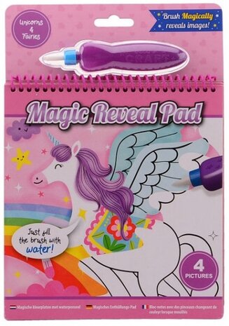 magisch tekenblok met waterkwast roze 25,5 cm