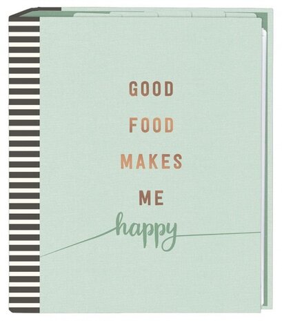 receptenmap Good food makes me happy 24 cm groen