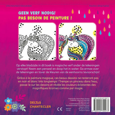 kleurboek Magic Color schilderen met water Eenhoorn