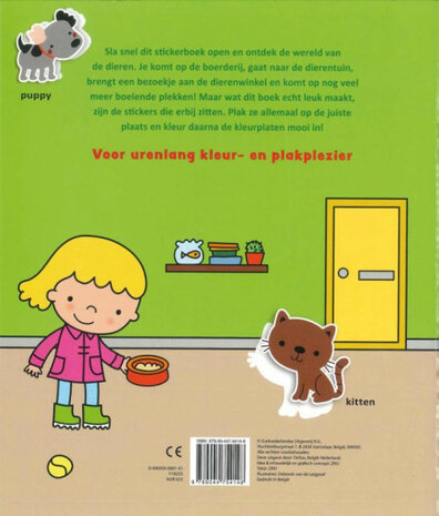 Bij de dieren kleur- en stickerboek