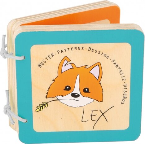 houten babyboekje Lex de wolf 9 cm