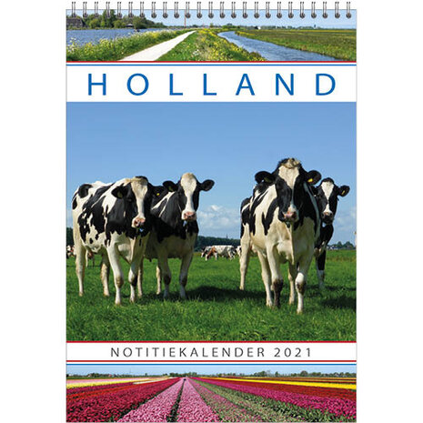 notitiekalender Holland 34 cm papier groen/blauw/rood