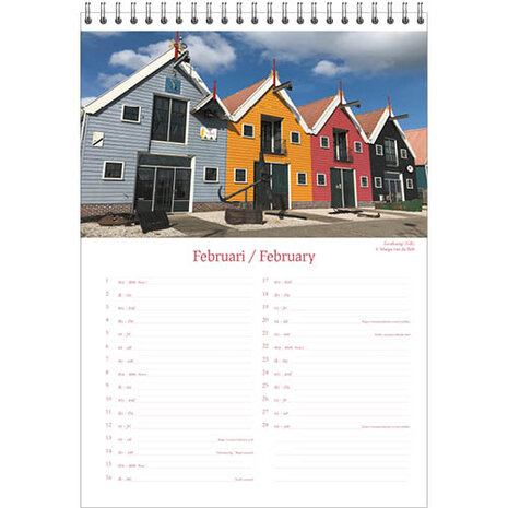 notitiekalender Holland 34 cm papier groen/blauw/rood