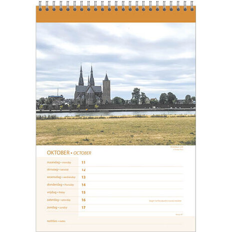 notitiekalender Holland 21 x 29,7 cm papier blauw/groen