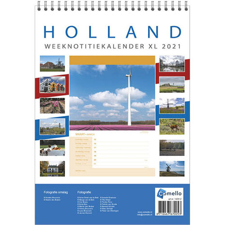 notitiekalender Holland 21 x 29,7 cm papier blauw/groen