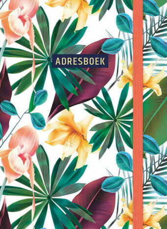 adresboek Tropical 14,8 cm papier/karton groen