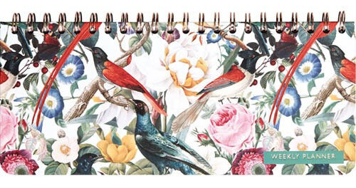 weekkalender Red Birdies 12,5 x 29 cm papier/staal