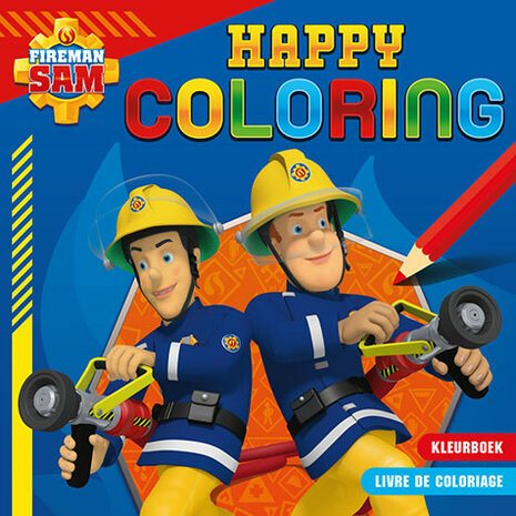 kleurboek brandweerman Sam blauw