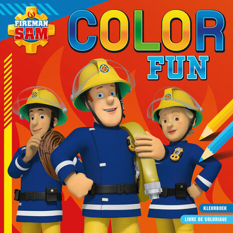 kleurboek brandweerman Sam junior oranje