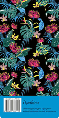 to do-lijst Floral Black 21,8 x 10,9 cm papier