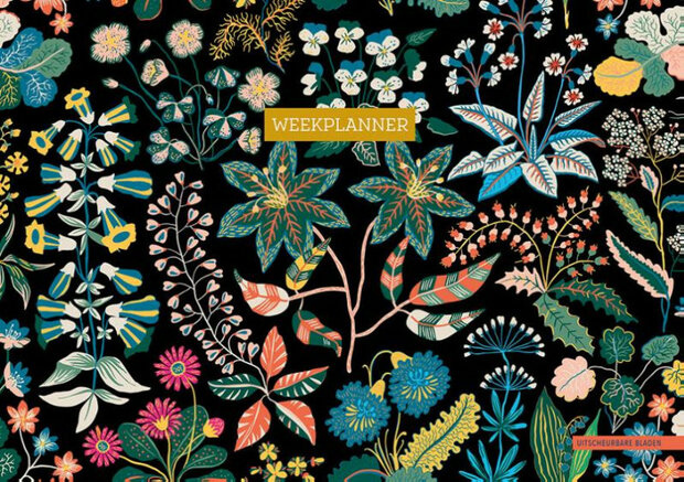 weekplanner Floral Black 30 x 21 cm papier