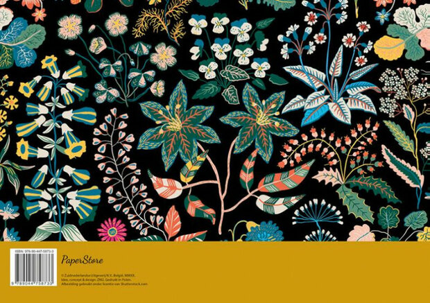 weekplanner Floral Black 30 x 21 cm papier