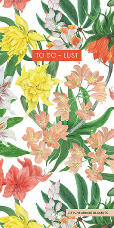 to do-lijst Tropical Flowers 22 x 11 cm papier