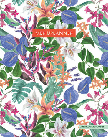 menuplanner Tropical Flowers 17 x 22 cm papier