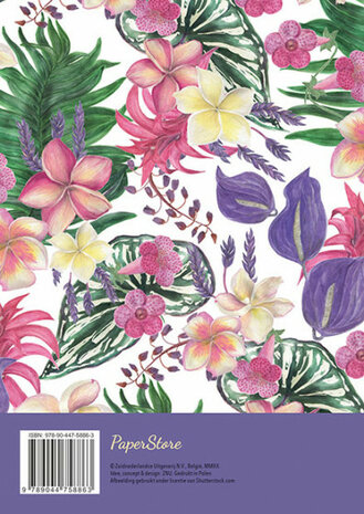 dagplanner Tropical Flowers 15 x 21 cm papier