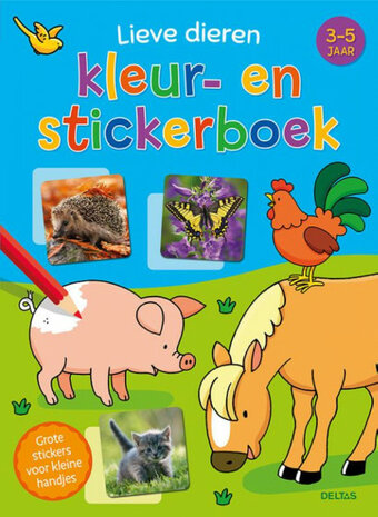 Lieve dieren kleur- en stickerboek