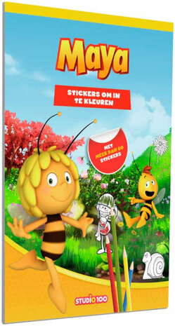stickerboek Maya junior papier blauw/geel 2-delig