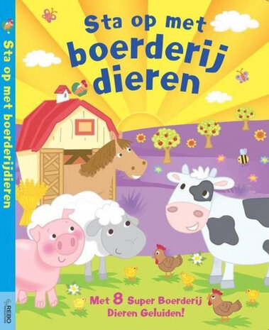geluidboek sta op met boerderijdieren junior